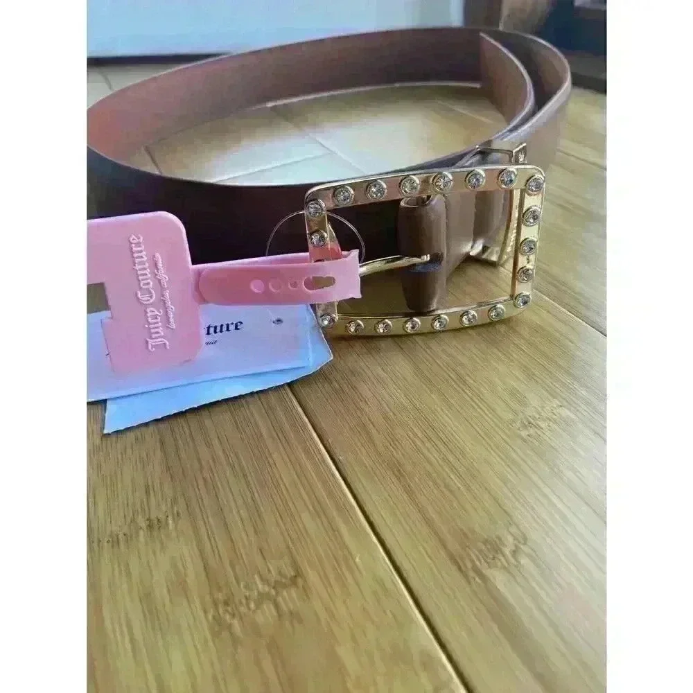 Nwt juicy‎ COUTURE 𝅺Brown Studded Buckle Belt, Large